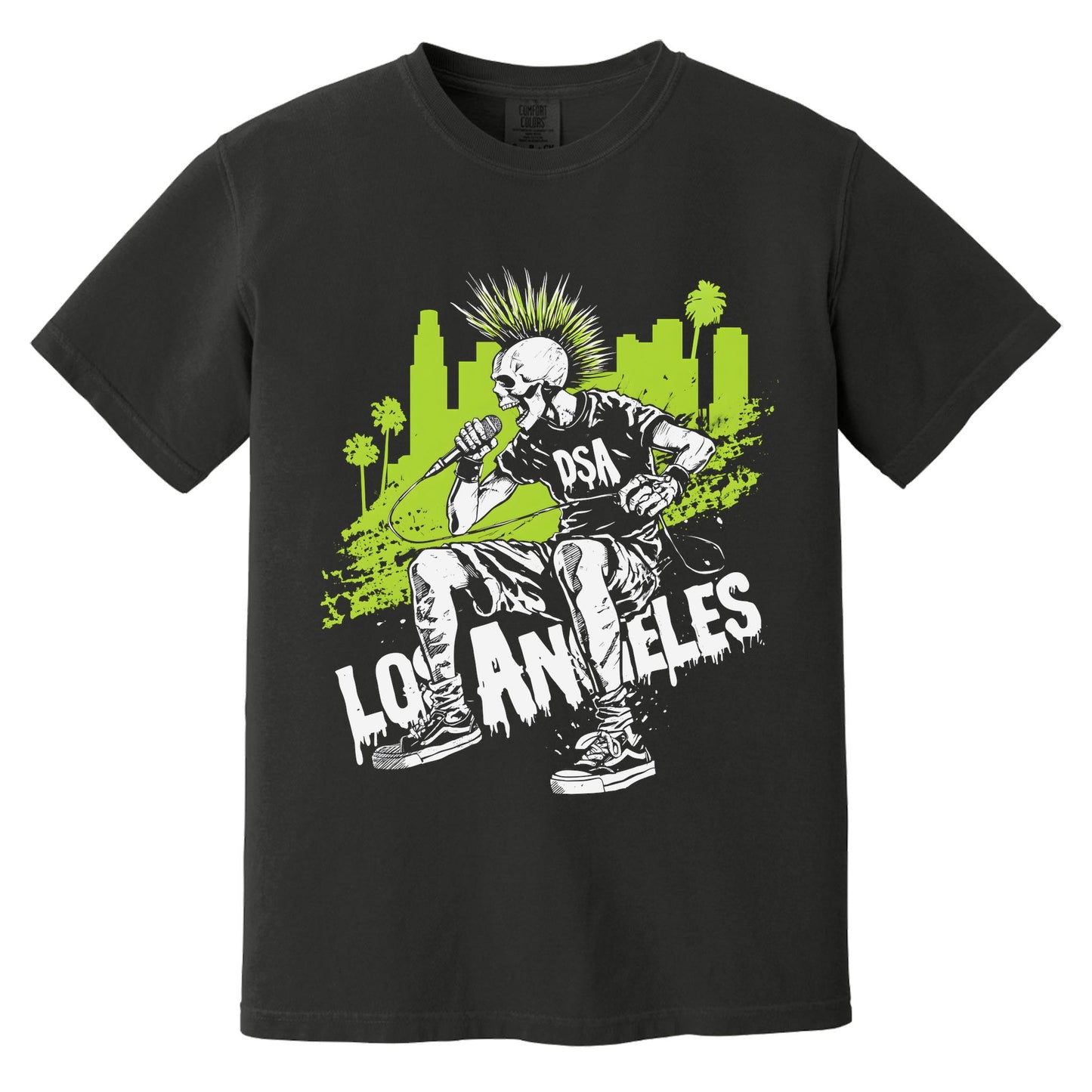 LA Punk Skeleton T-Shirt | Comfort Colors® 1717 Black