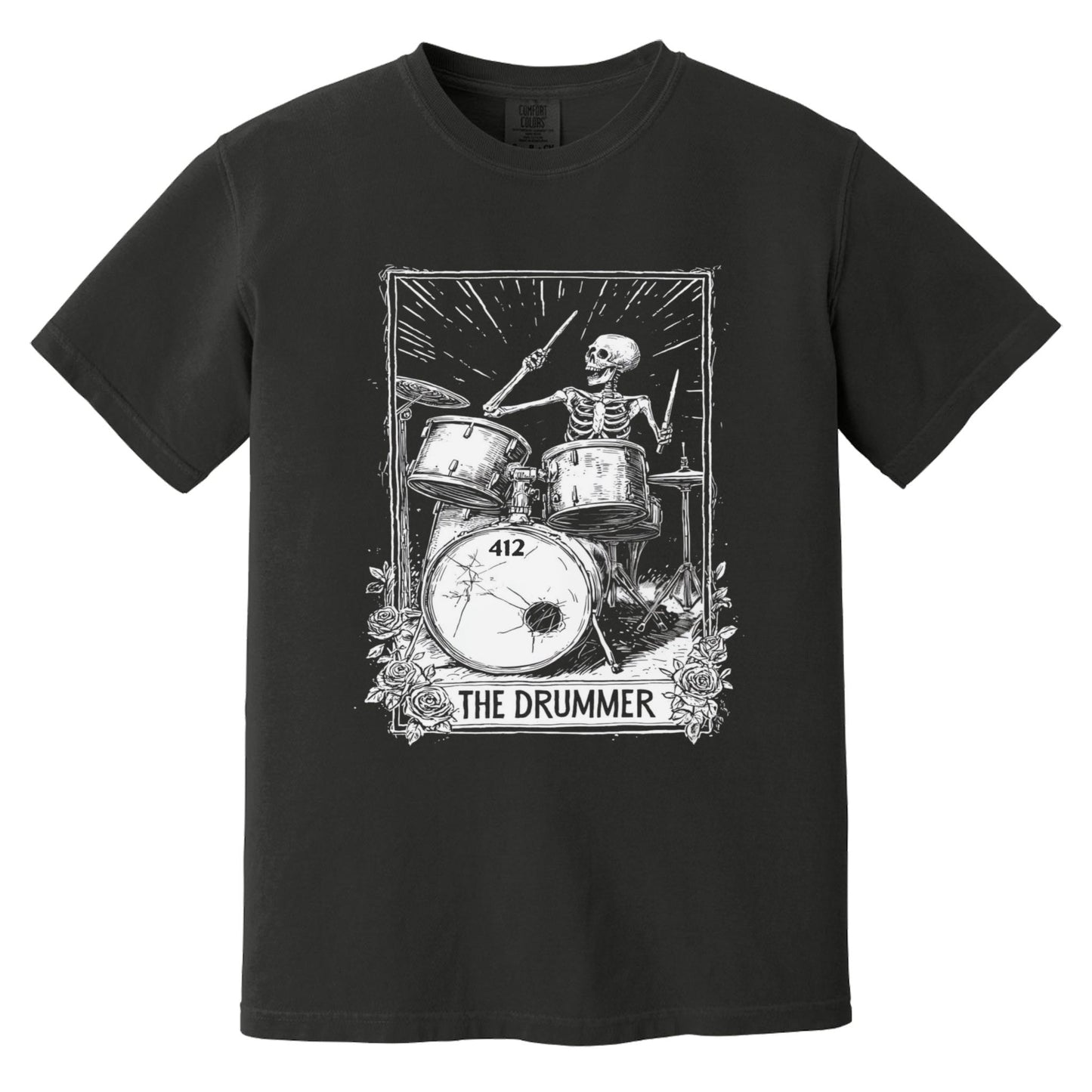 412 Drummer T-Shirt | Comfort Colors® 1717 Black