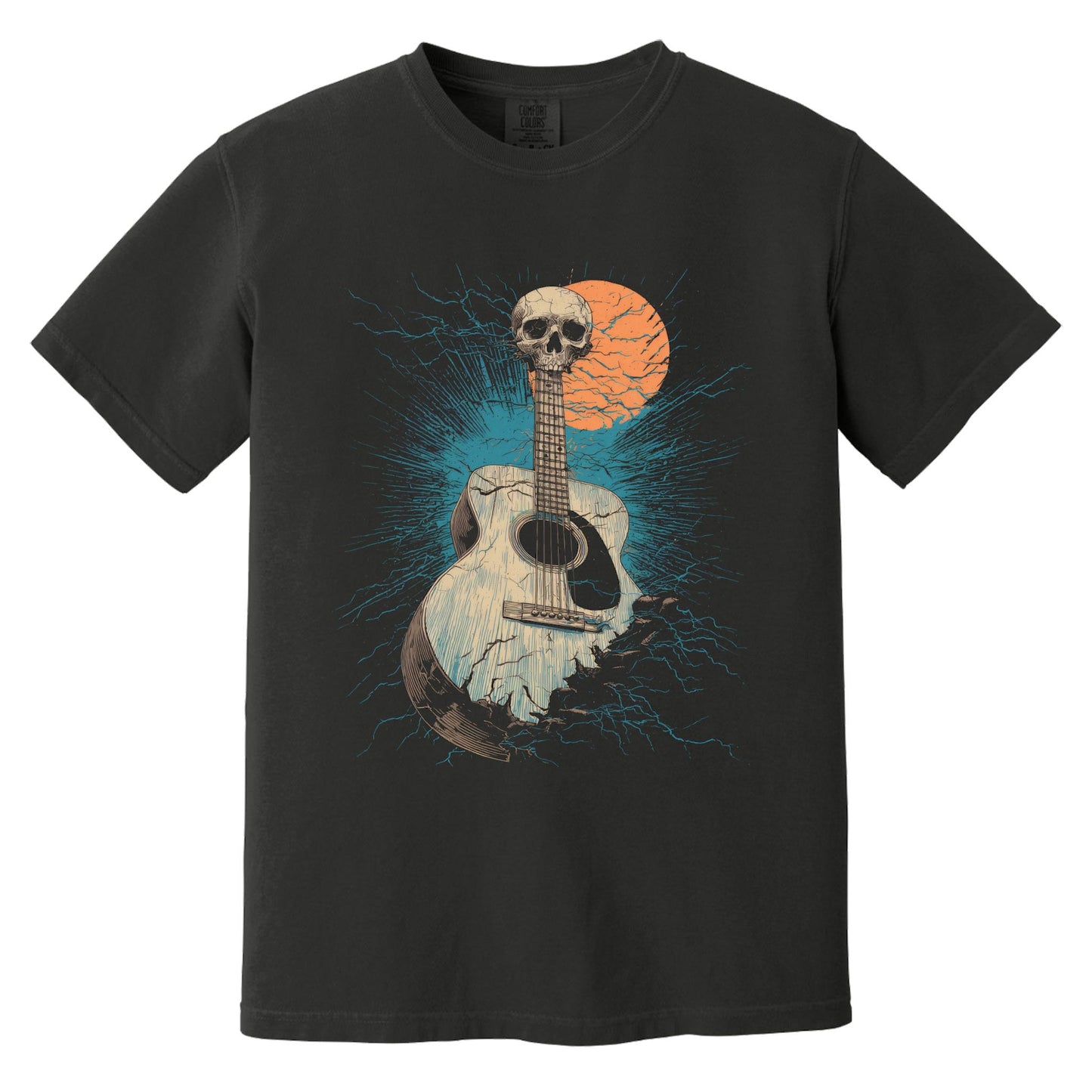 Cracking Guitar T-Shirt | Comfort Colors® 1717 Black