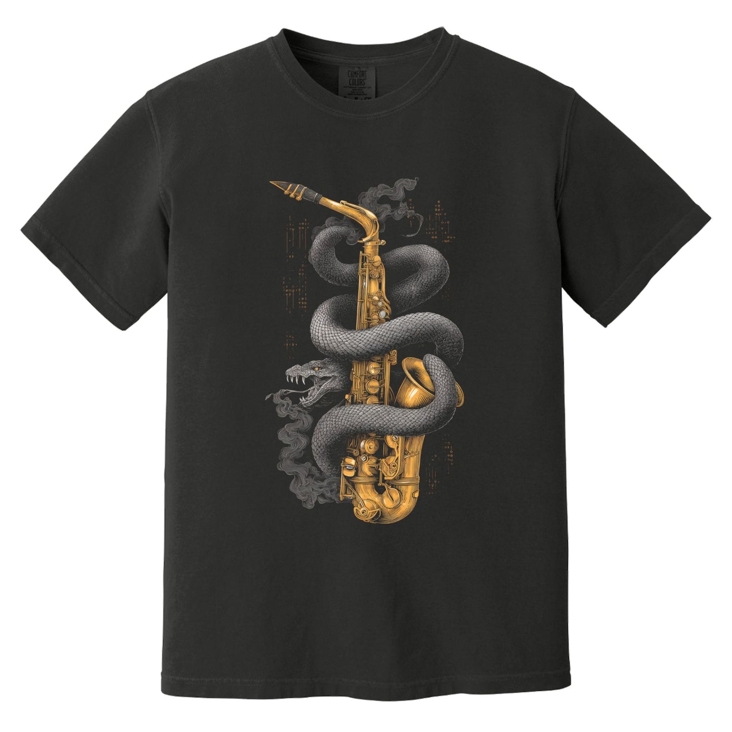 Snake Sax T-Shirt | Comfort Colors® 1717 Black