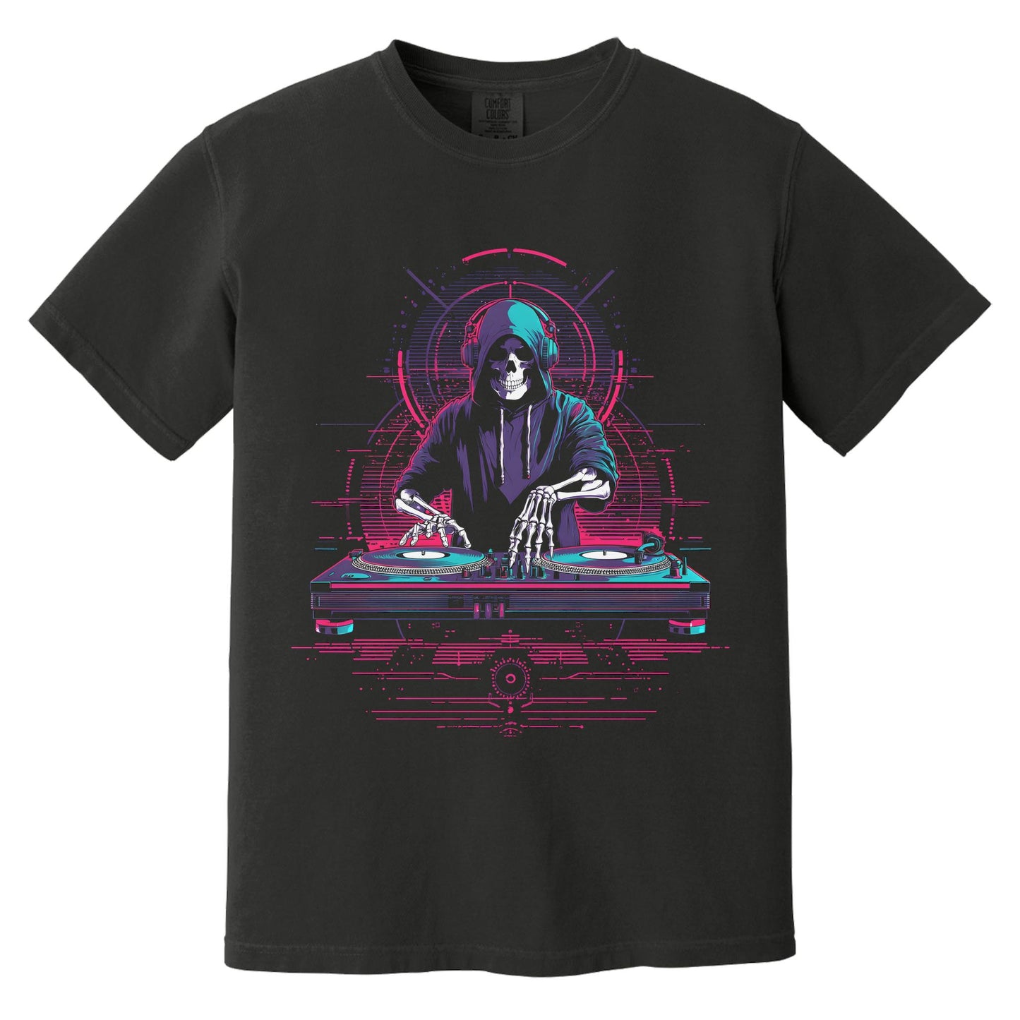 Rave DJ Skeleton T-Shirt | Comfort Colors® 1717 Black