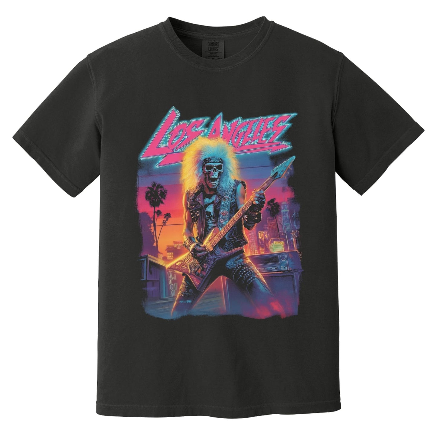 L.A. Glam Rock Skeleton T-Shirt | Comfort Colors® 1717 Black