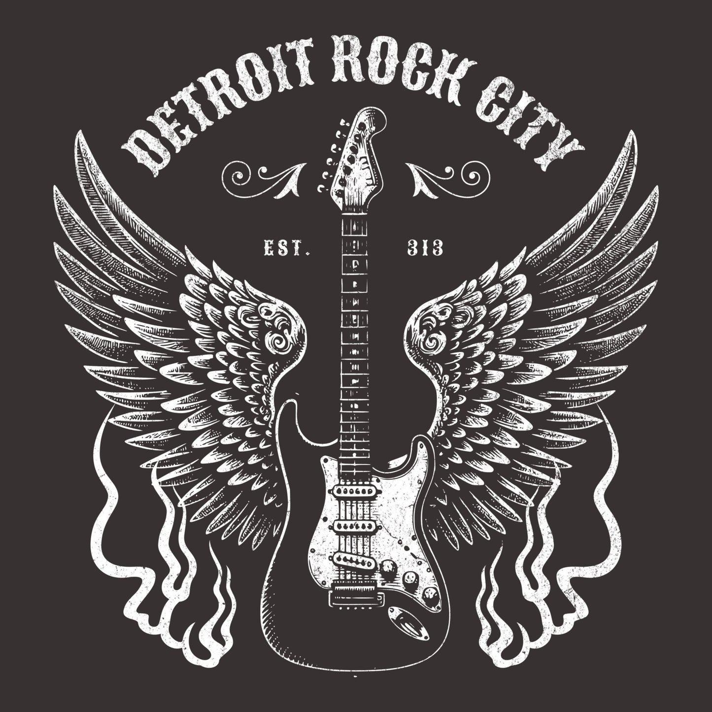 Detroit Wings Tee Design Graphite