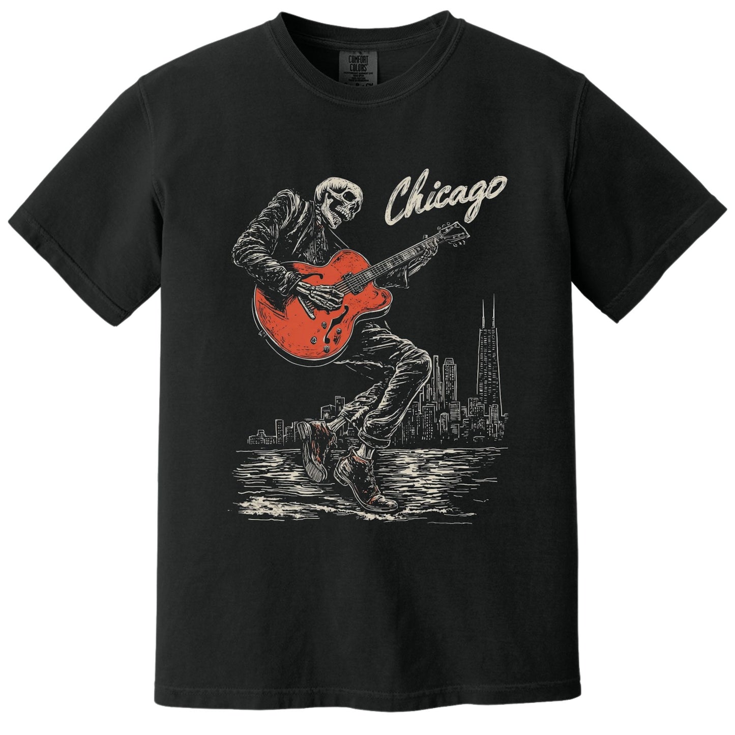 Chicago Cherry T-Shirt | Comfort Colors® 1717 Black