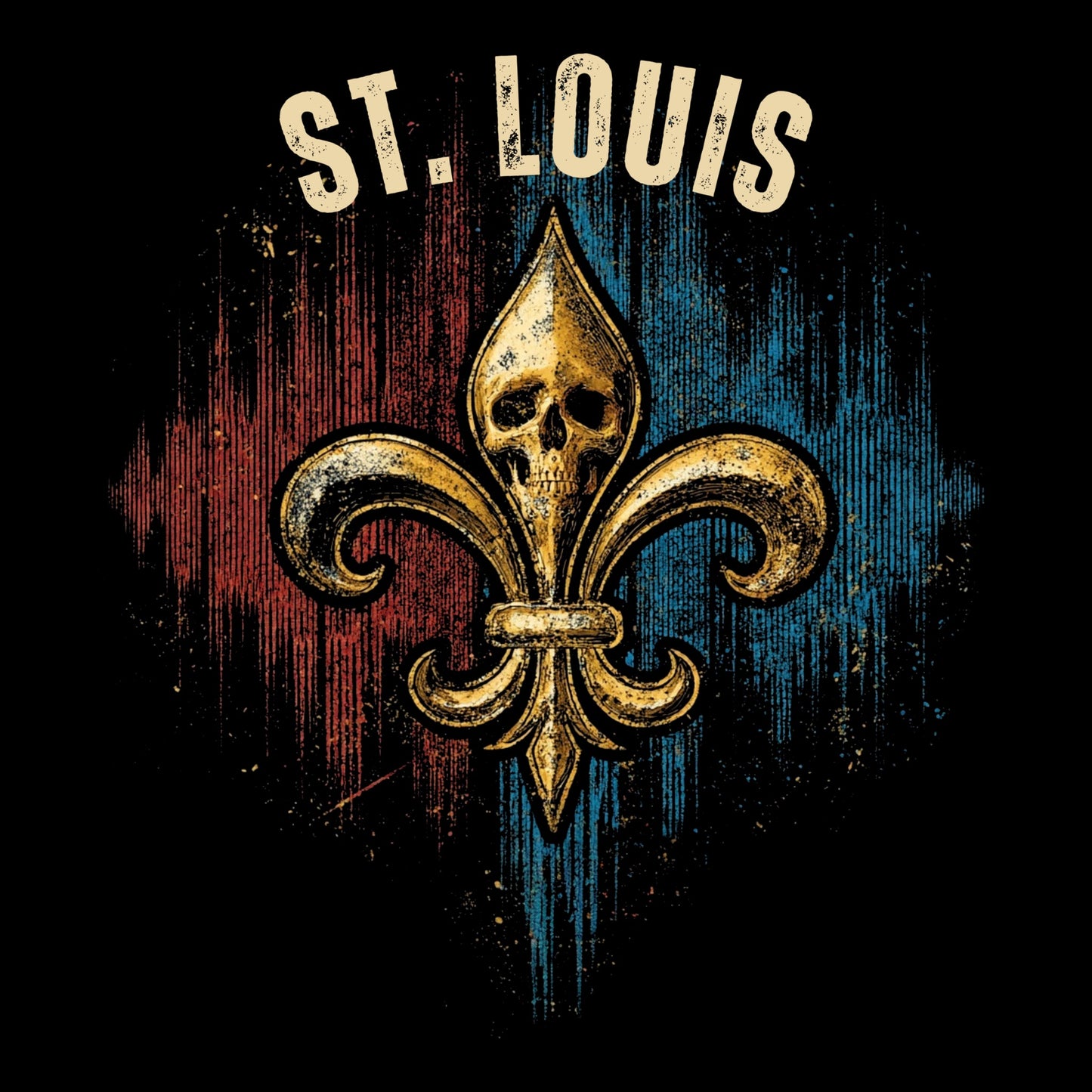 St. Louis Flag Tee Design Black