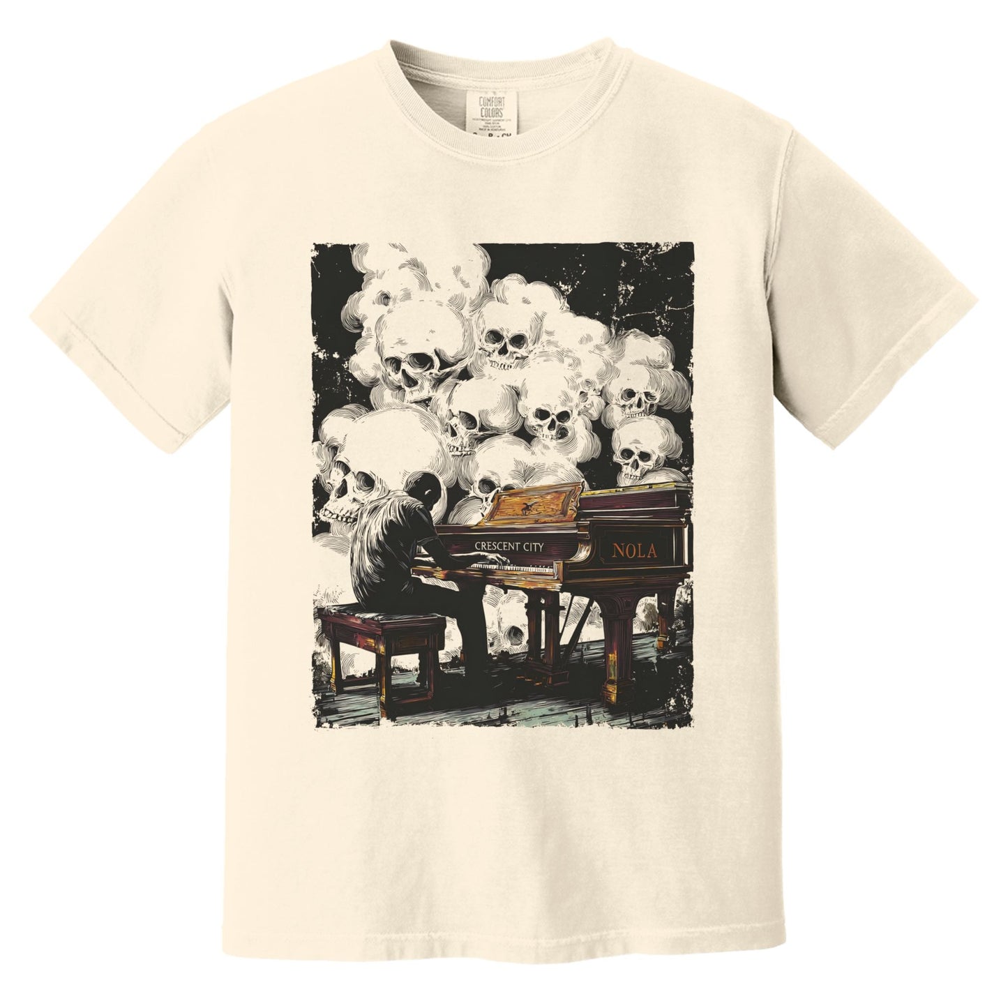 Piano Skulls T-Shirt | Comfort Colors® 1717 Ivory