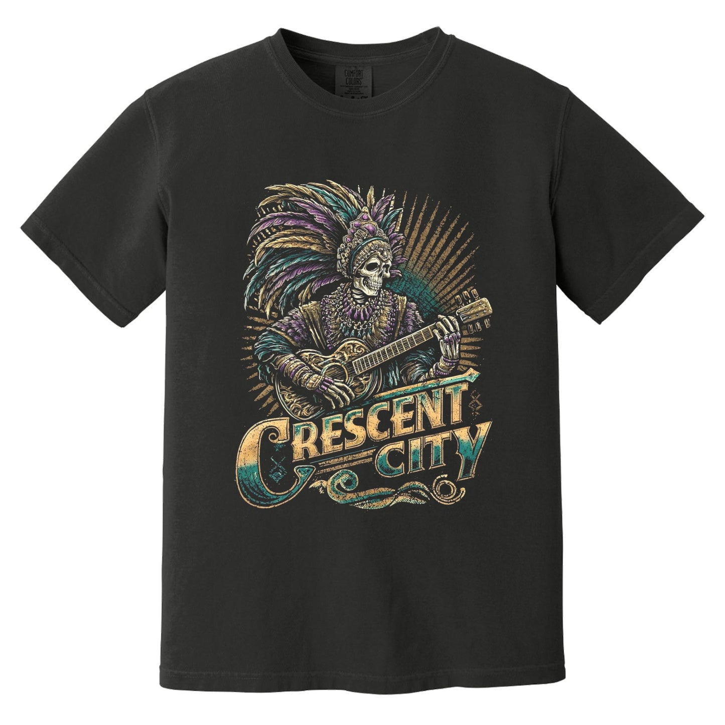 Mardi Gras Queen T-Shirt | Comfort Colors® 1717 Black