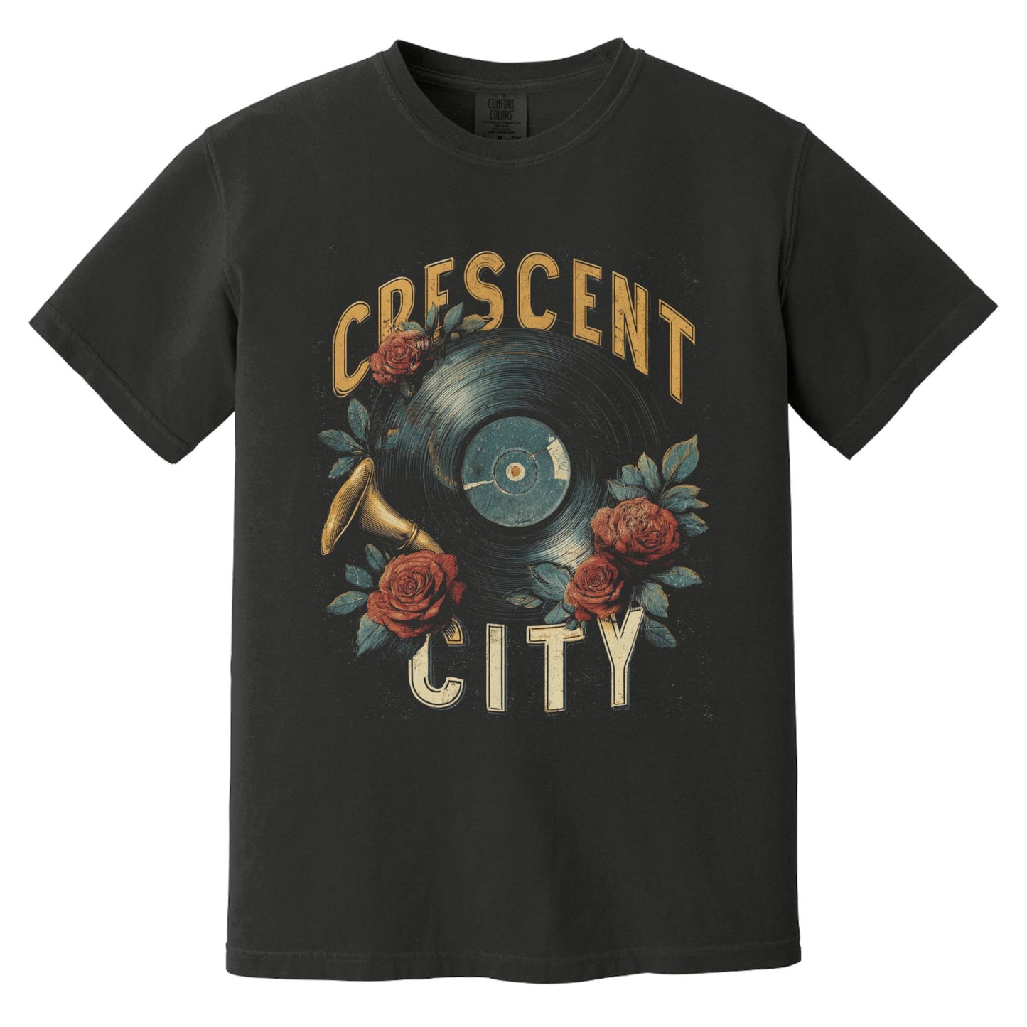 Crescent Vinyl T-Shirt | Comfort Colors® 1717 Black