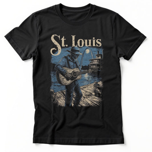 St. Louis Blues Skeleton T-Shirt | Comfort Colors® 1717 Black