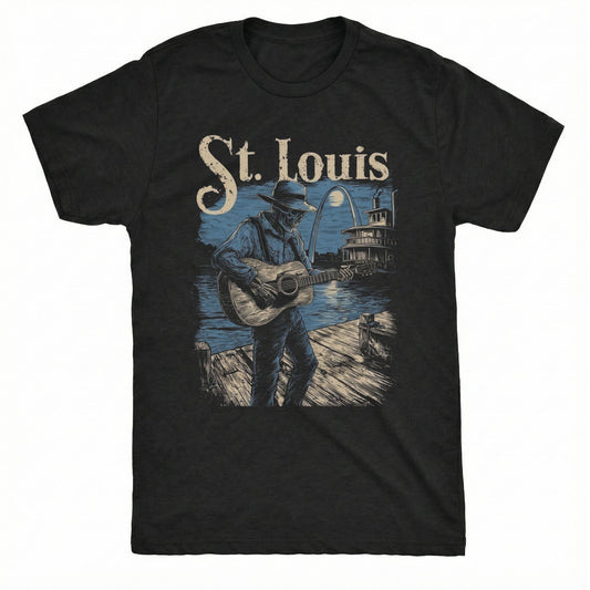 St. Louis Blues Skeleton T-Shirt | Comfort Colors® 1717 Black