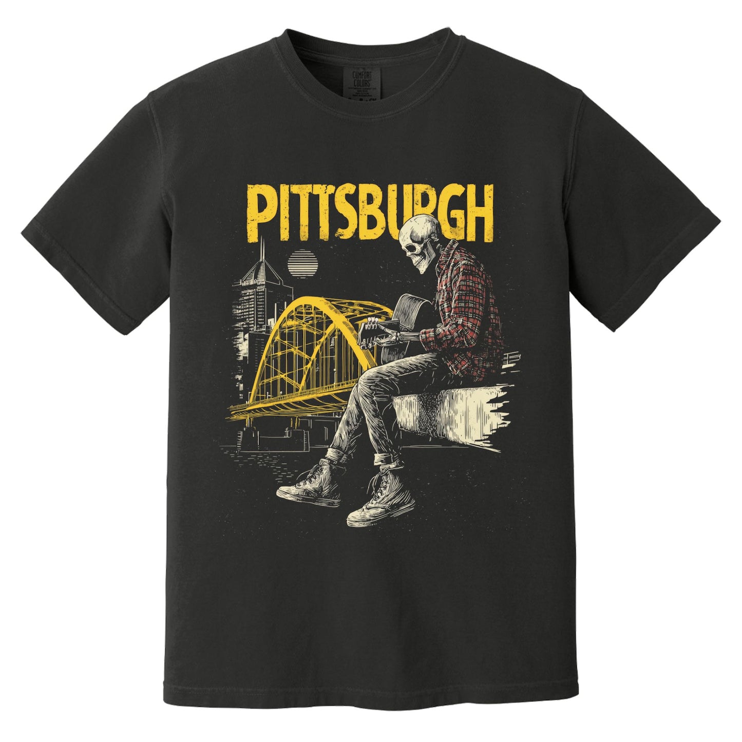 Pittsburgh Rock Skeleton T-Shirt | Comfort Colors® 1717 Black