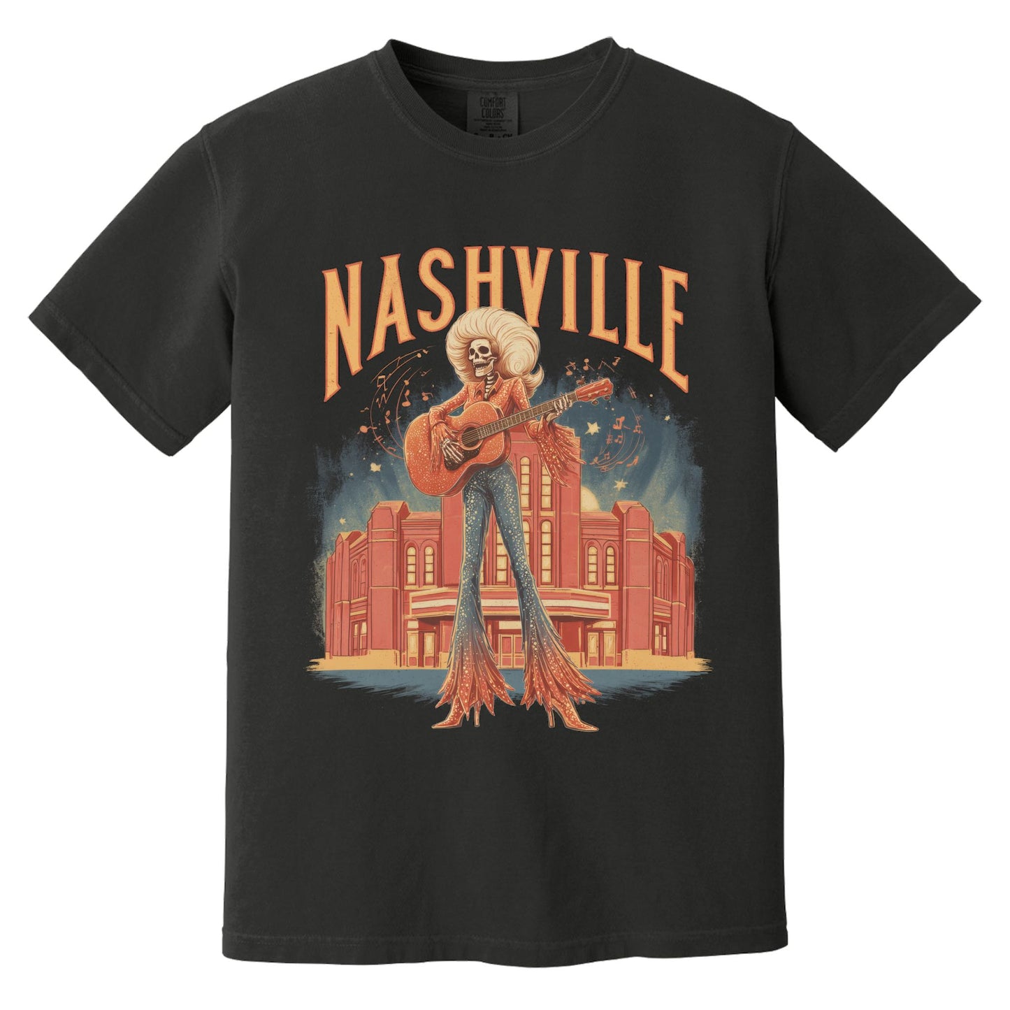 Nashville Auditorium Skeleton T-Shirt | Comfort Colors® 1717 Black