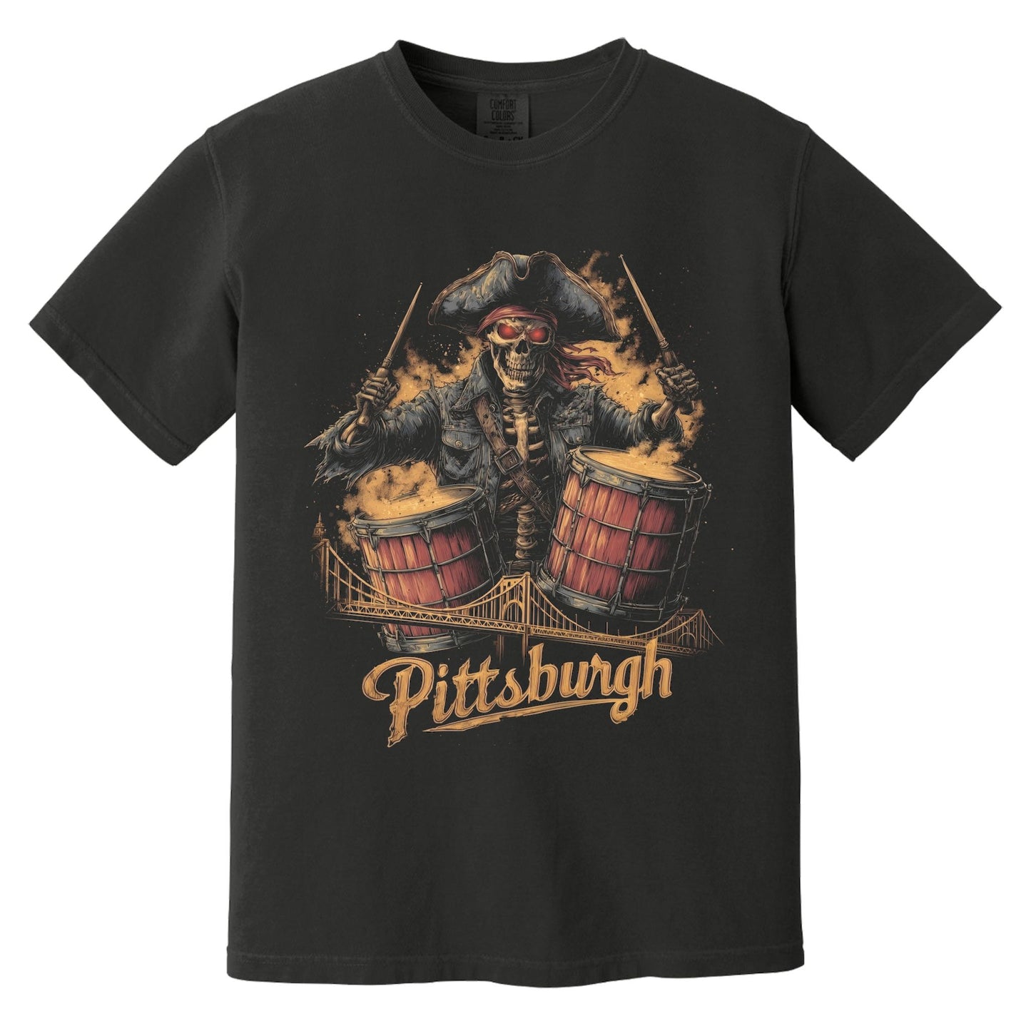 Pittsburgh Drummer T-Shirt | Comfort Colors® 1717 Black