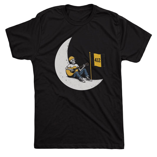 412 Moon Tee Black Mockup