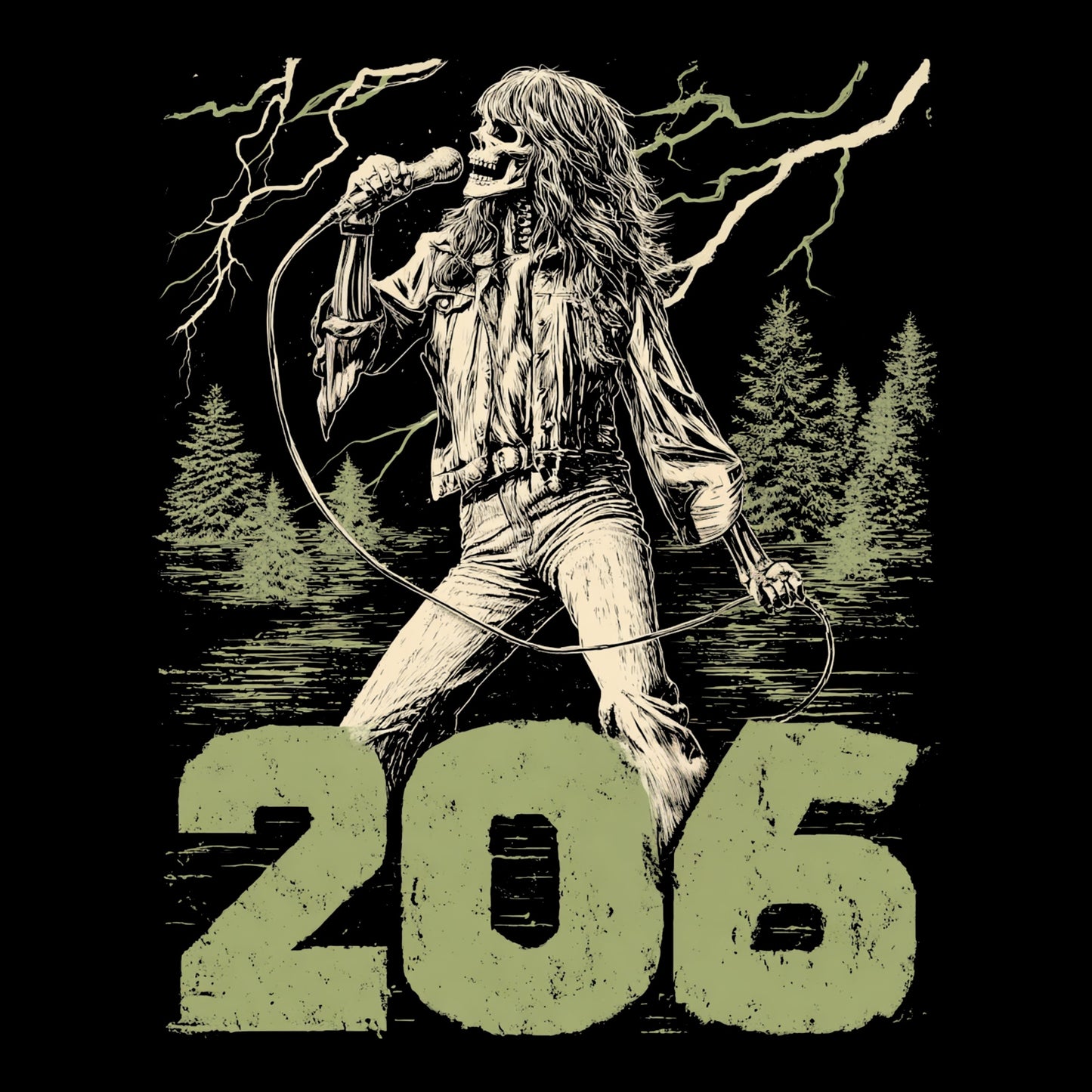 206 Rocker Tee Design Black