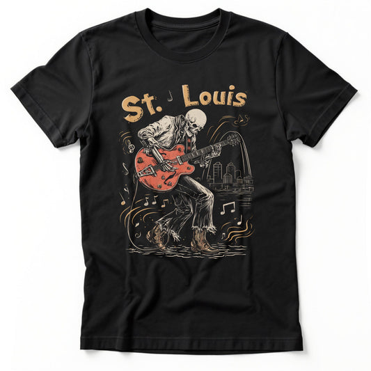 St. Louis Skeleton T-Shirt | Comfort Colors® 1717 Black