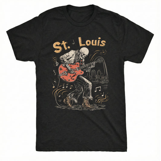 St. Louis Skeleton T-Shirt | Comfort Colors® 1717 Black