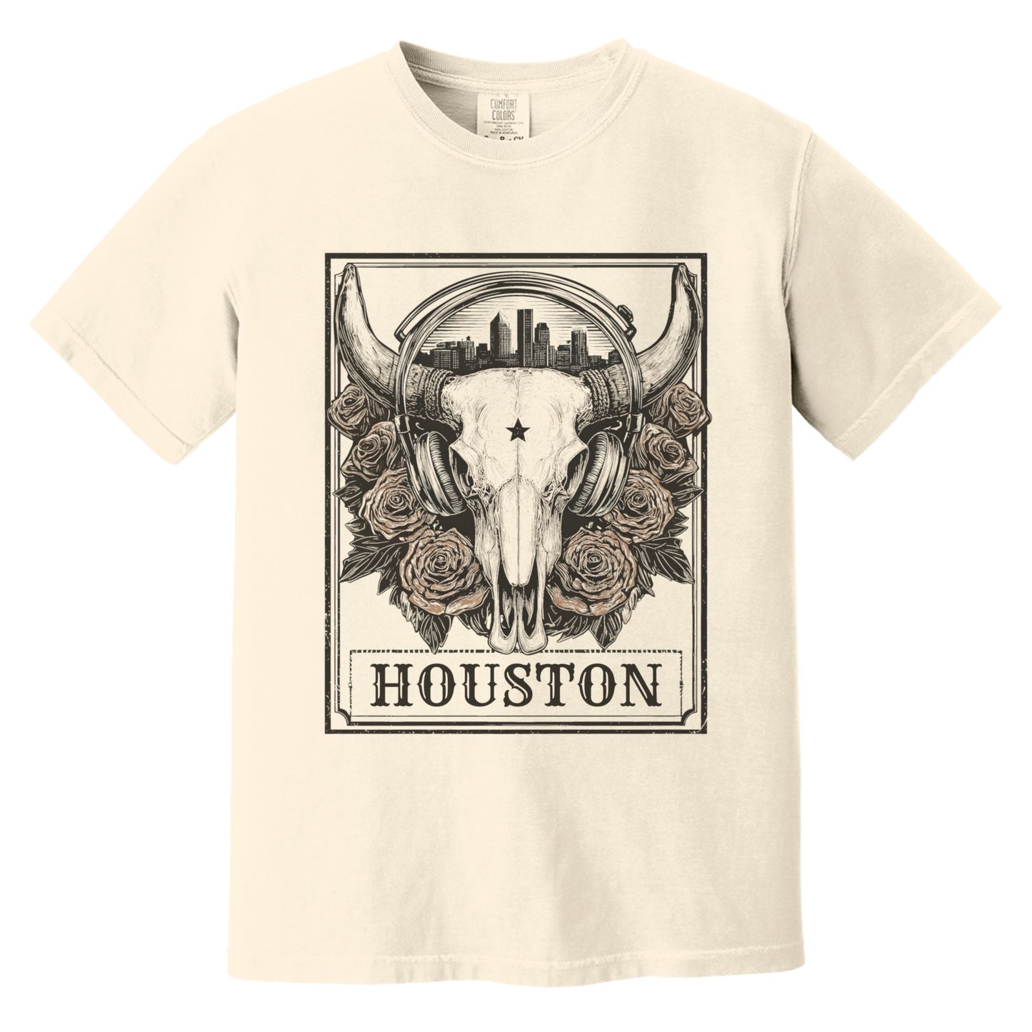 Htown Longhorn T-Shirt | Comfort Colors® 1717 Ivory