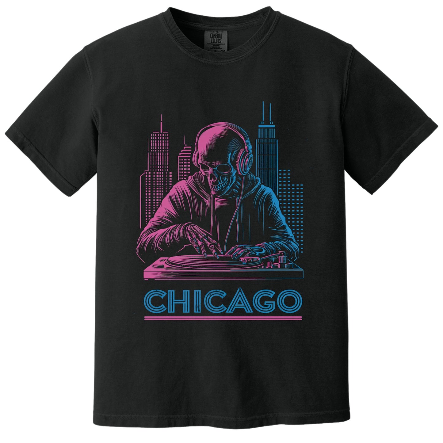 Chicago DJ T-Shirt | Comfort Colors® 1717 Black