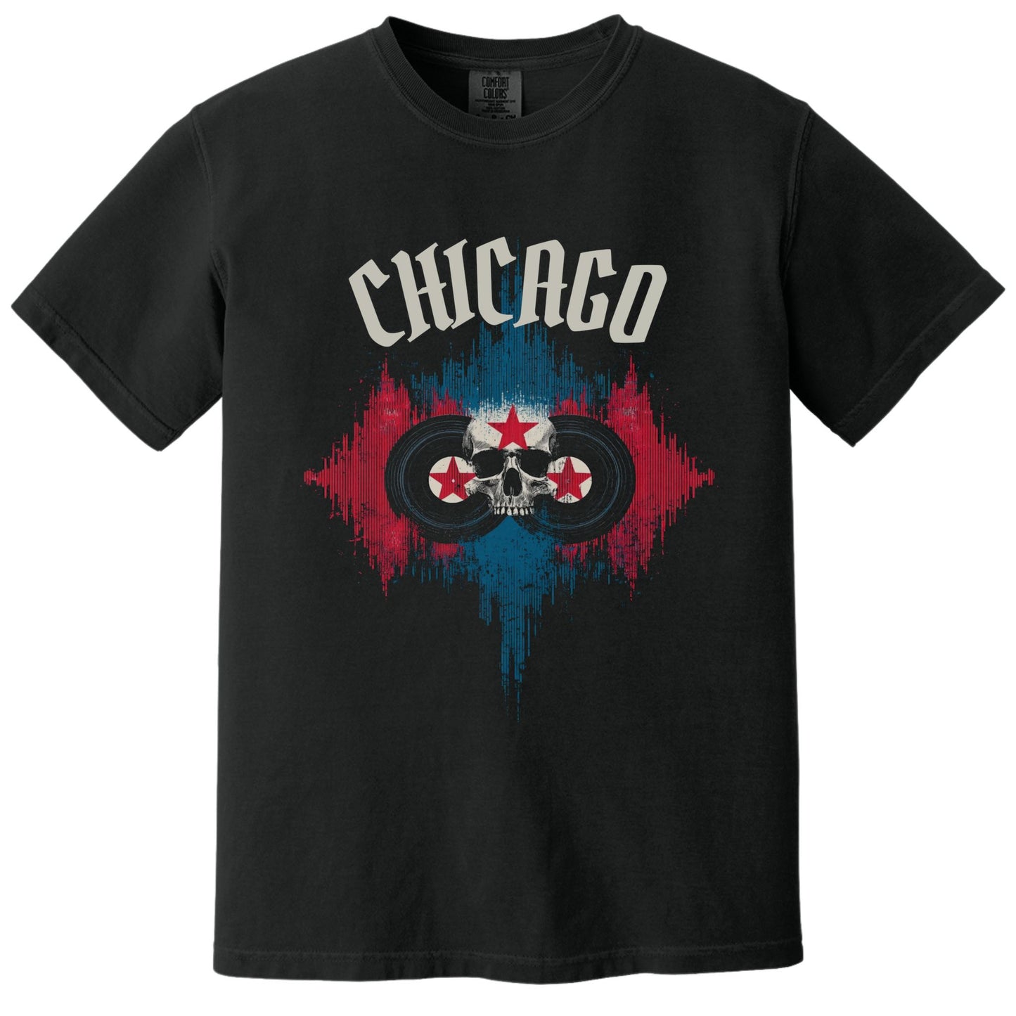 Chicago Flag T-Shirt | Comfort Colors® 1717 Black