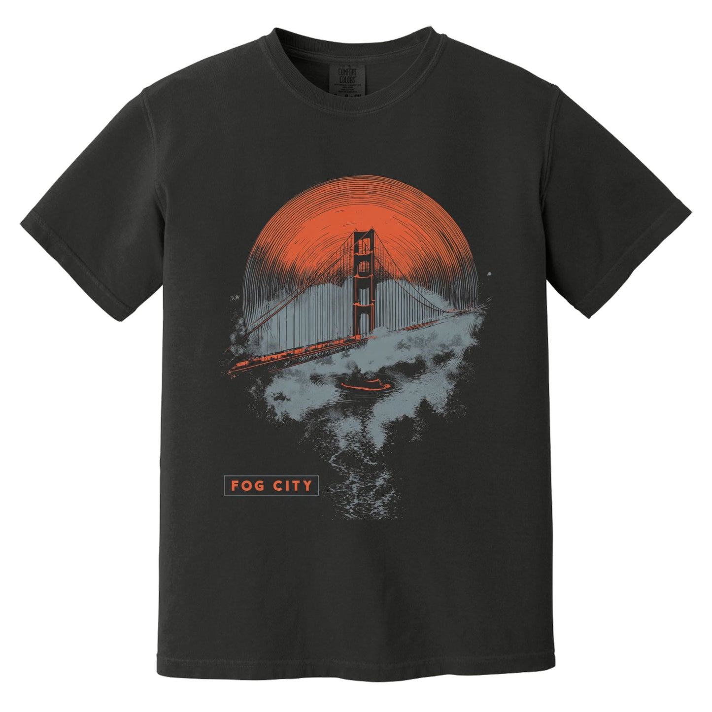 Fog City T-Shirt | Comfort Colors® 1717 Black