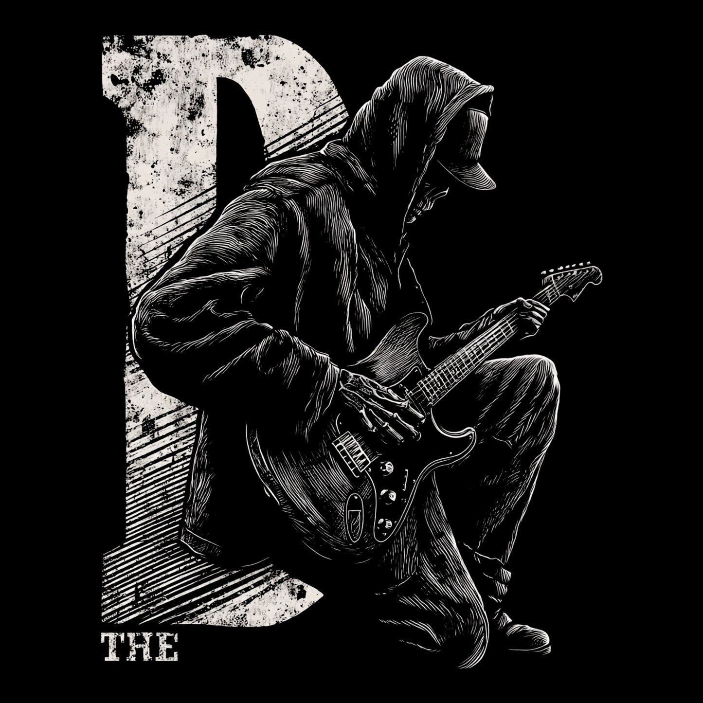 The D Guitarist Tee Design Black