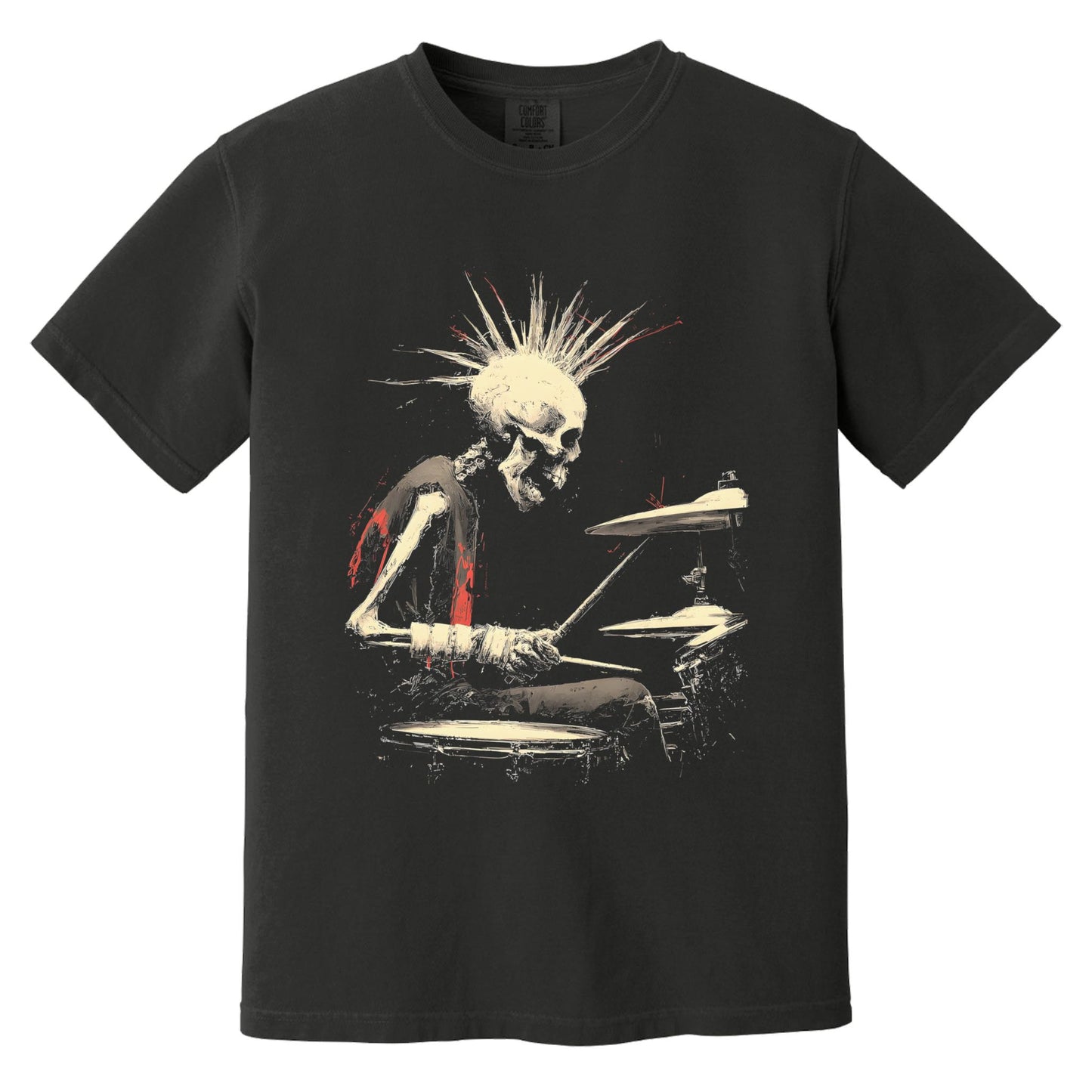 Punk Drummer T-Shirt | Comfort Colors® 1717 Black