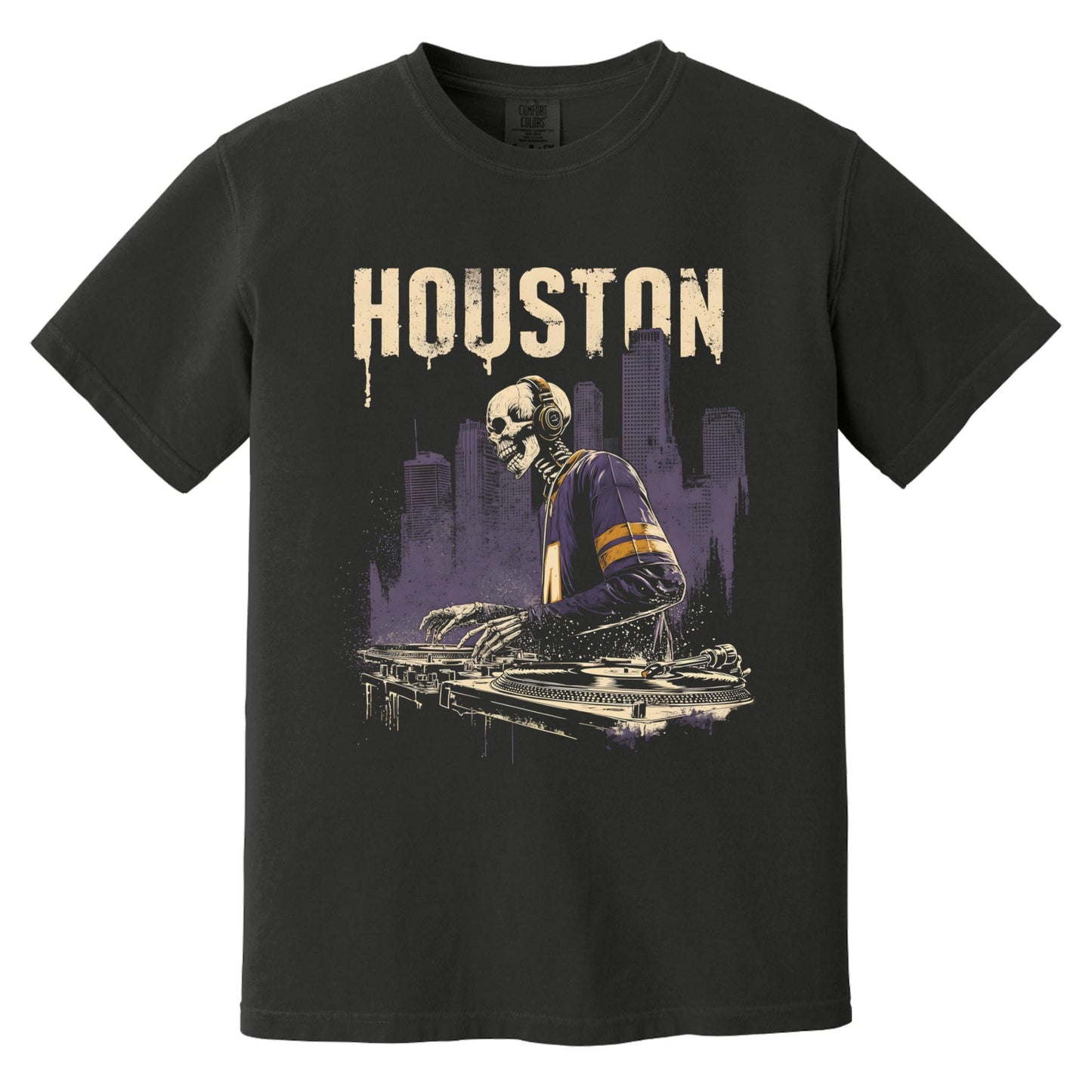 Houston DJ T-Shirt | Comfort Colors® 1717 Black