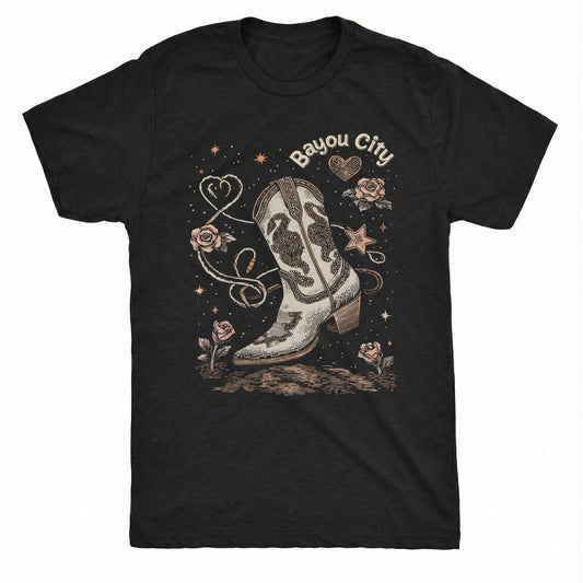 Bayou City Boot T-Shirt | Classic Tee Black