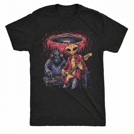 Big Alien Jam Tee Black Mockup