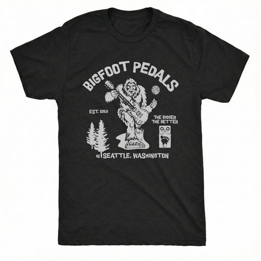 Bigfoot Pedals Tee Black Mockup