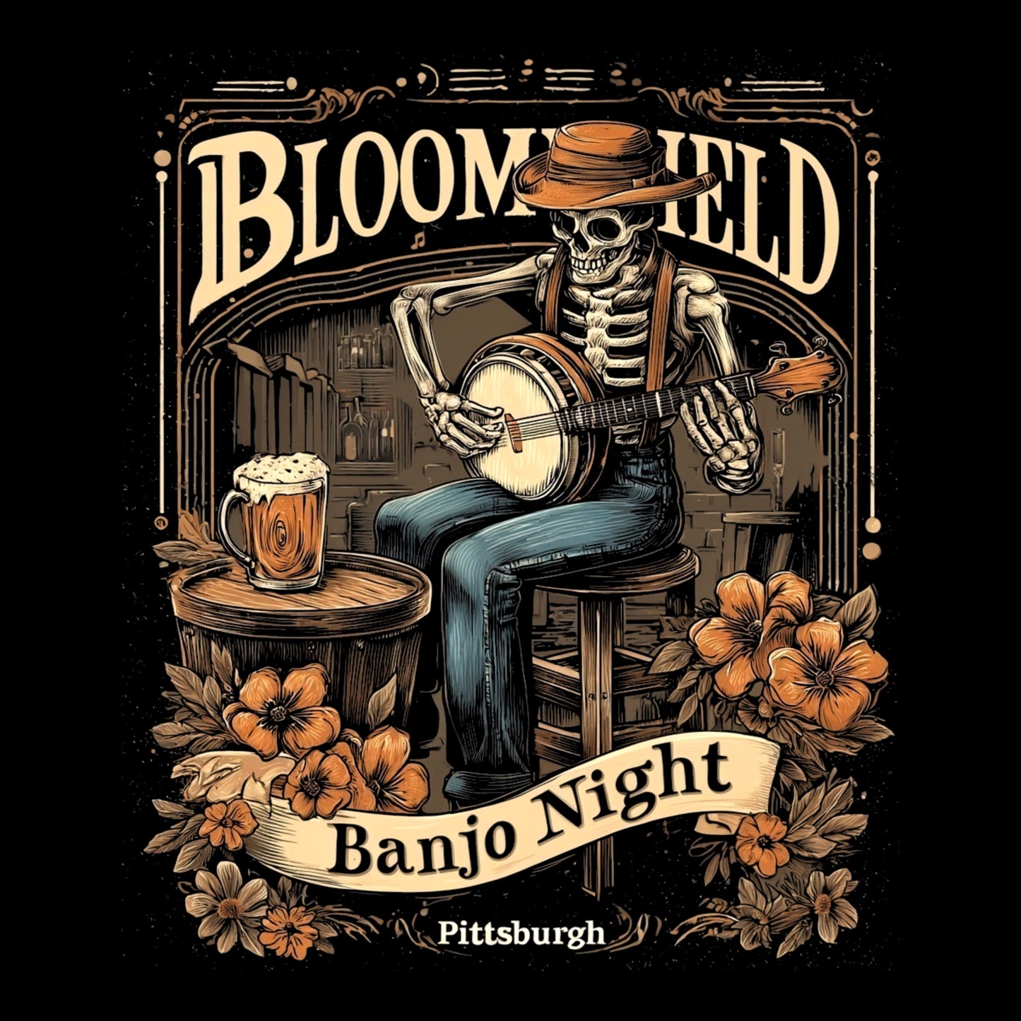 Bloomfield Banjo T-Shirt Design