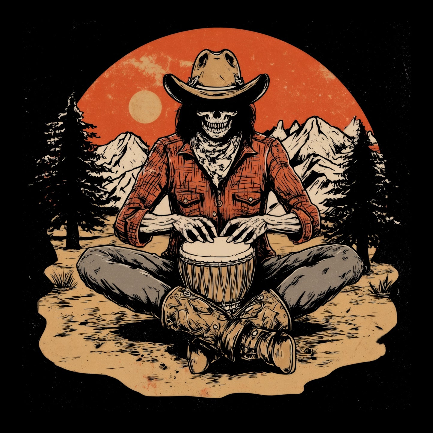 Bongo Sunset T-Shirt Design