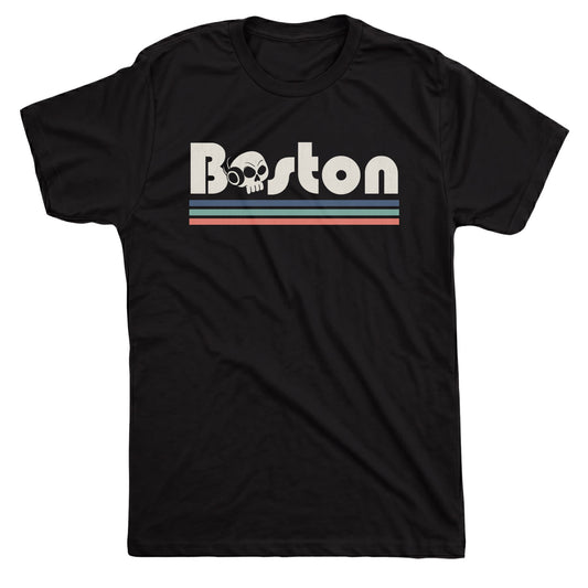 Boston Stripes Tee Black Mockup