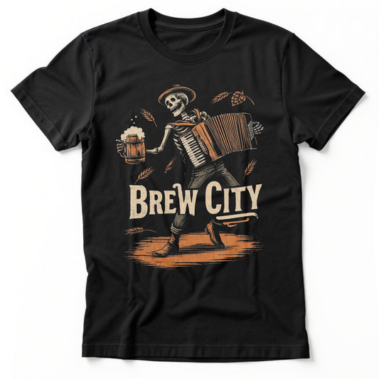 Brew City Accordion T-Shirt | Classic Tee Black