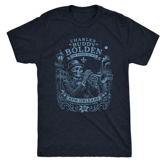 Buddy Bolden Tee Navy Mockup