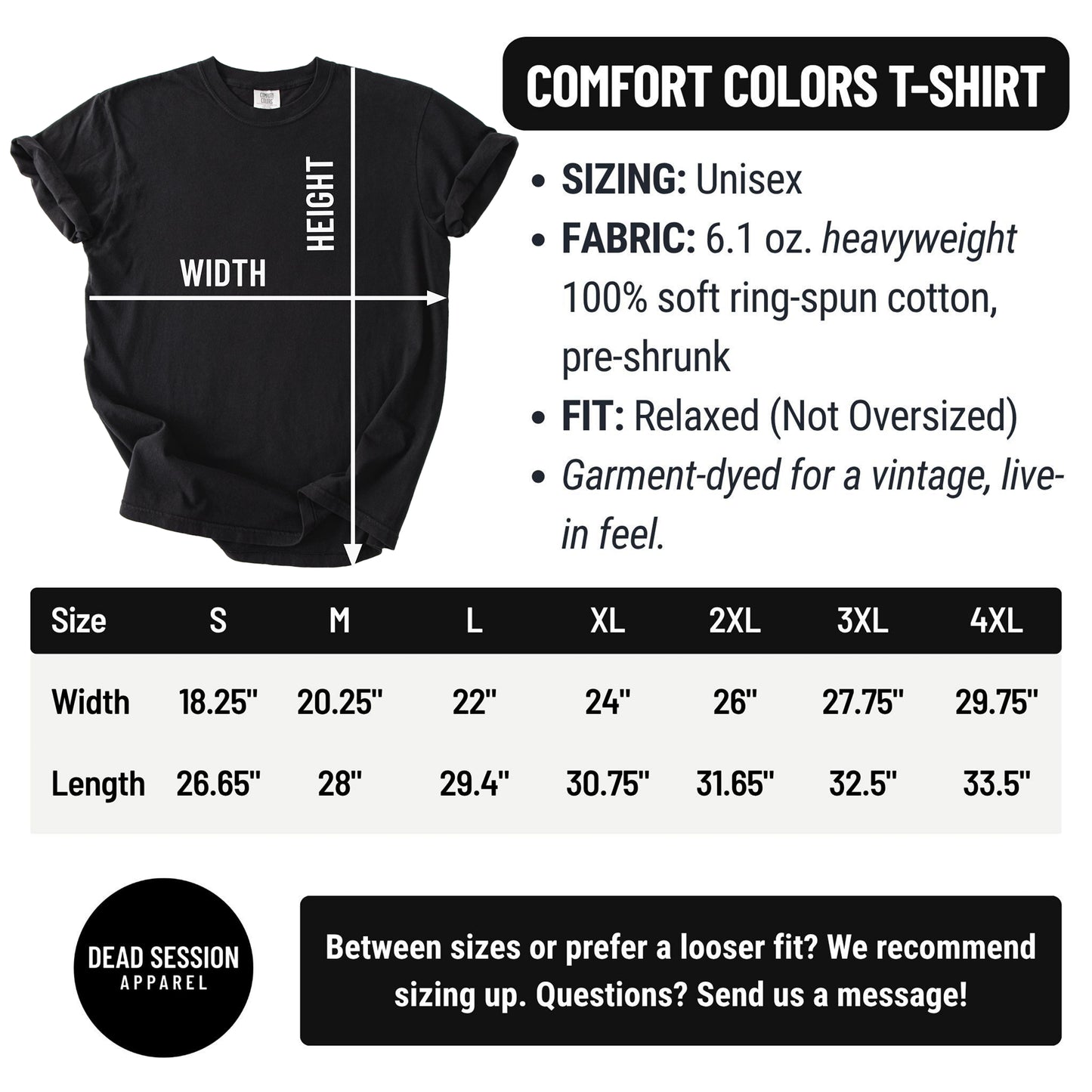 Comfort Colors Size Chart