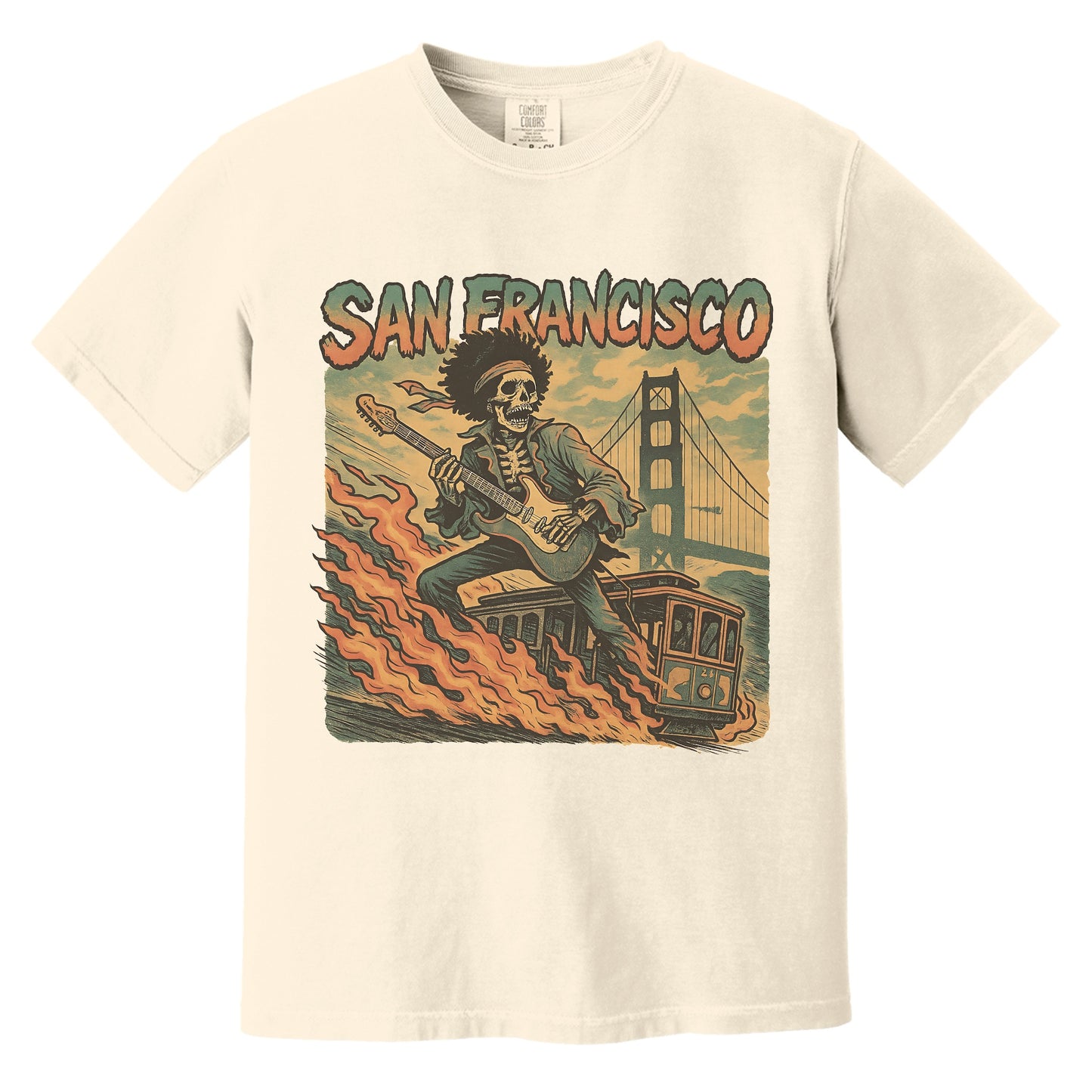 San Francisco Premium Tour Tee Front | Comfort Colors 1717 Ivory