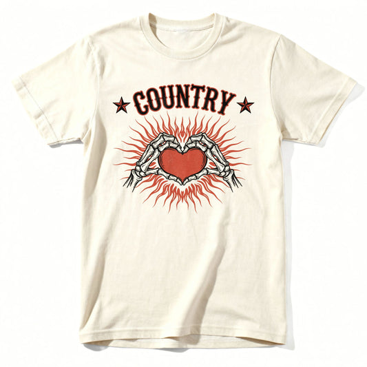 Country Heart Tee | Comfort Colors® 1717 Natural