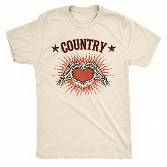 Country Heart Tee | Comfort Colors® 1717 Natural