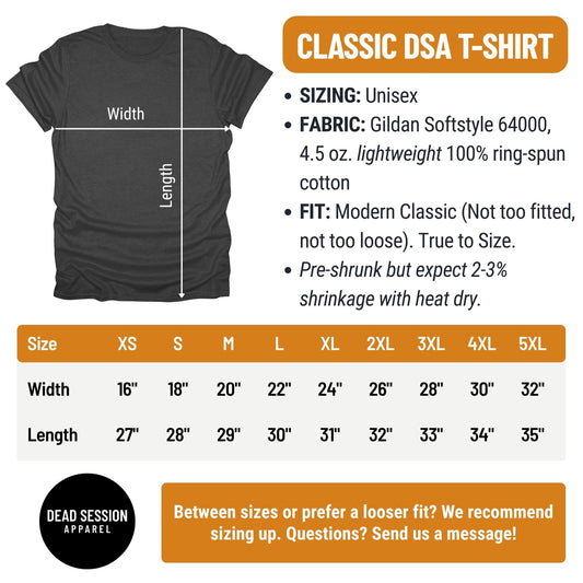 Classic Tee Size Chart