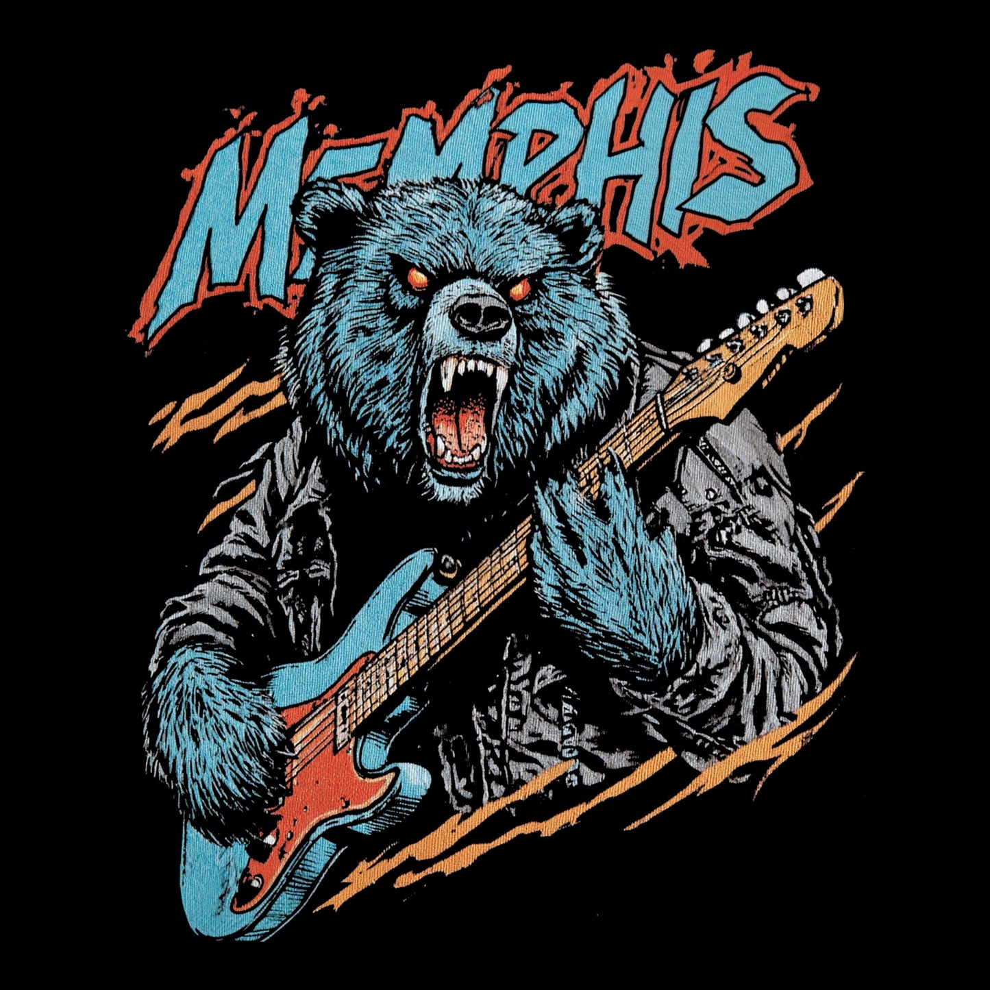 Grizzled Guitar Tee Design