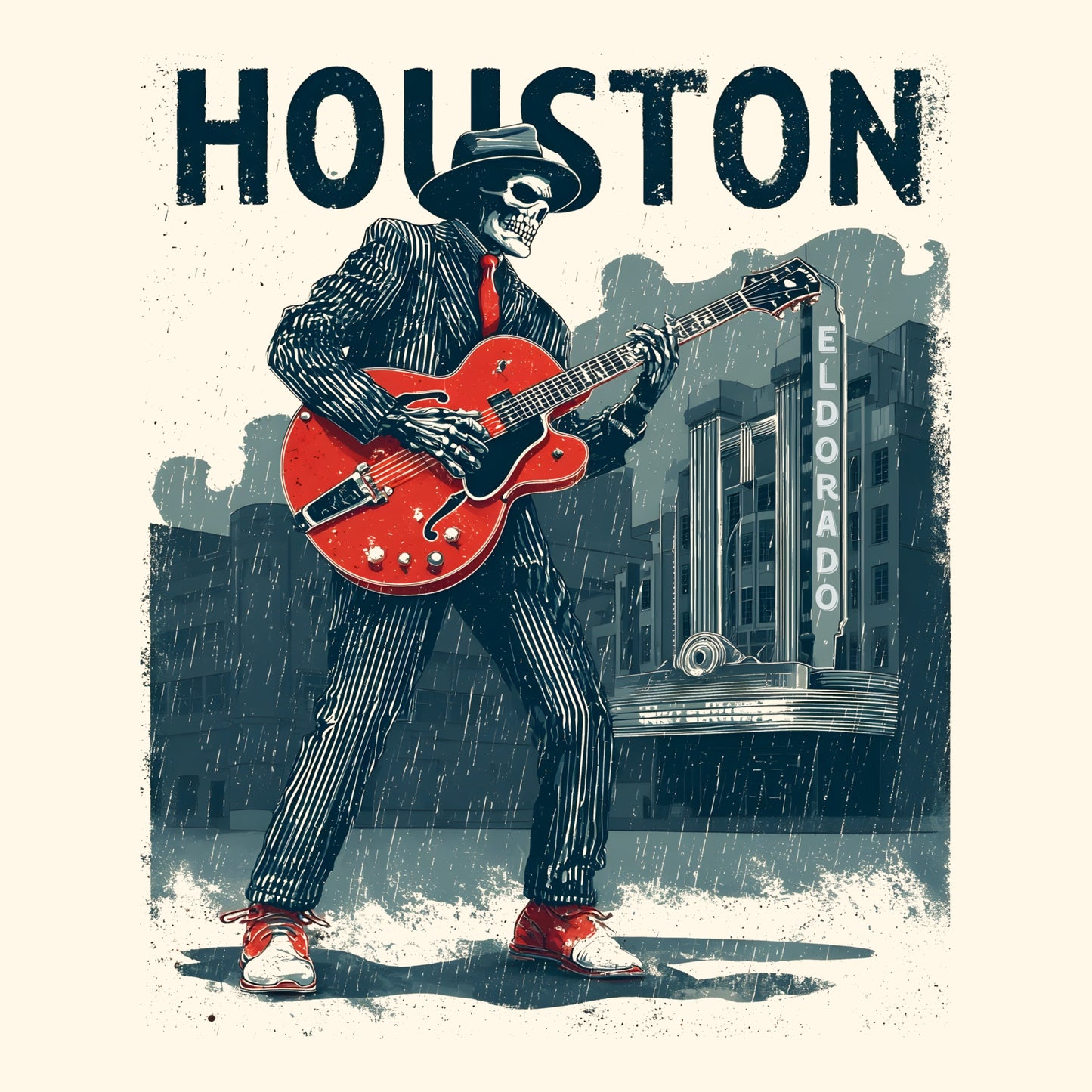 Houston Blues T-Shirt Design
