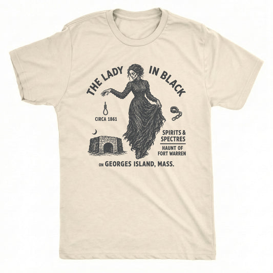Lady in Black Tee Natural Mockup