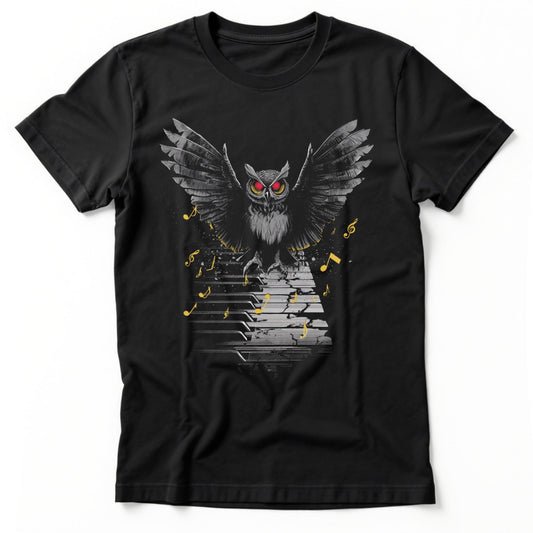 Piano Owl T-Shirt | Comfort Colors® 1717 Black