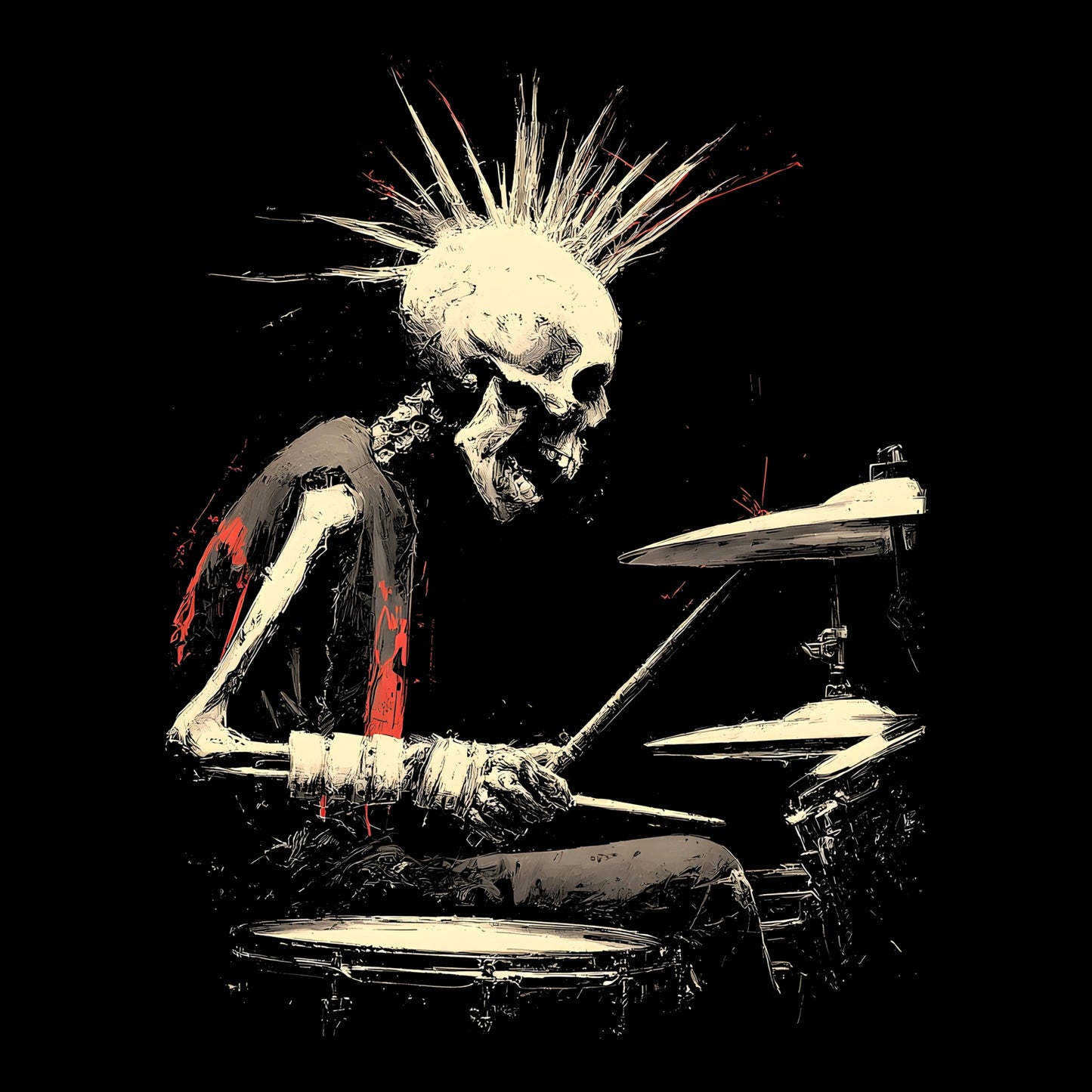 Punk Drummer T-Shirt Design