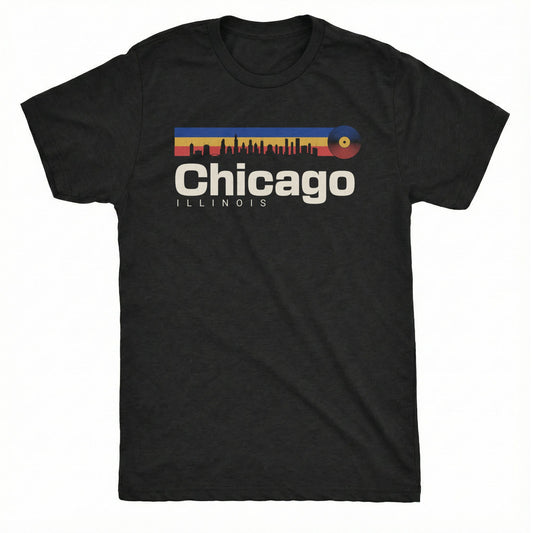 Retro Chicago Tee | Classic Tee Black