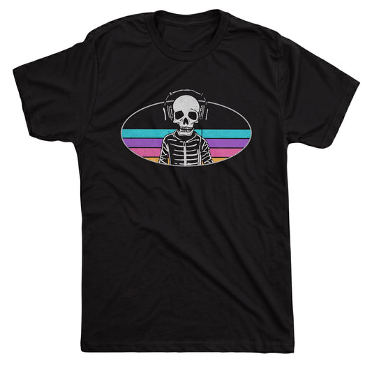 Retro Skull Tee Black Mockup