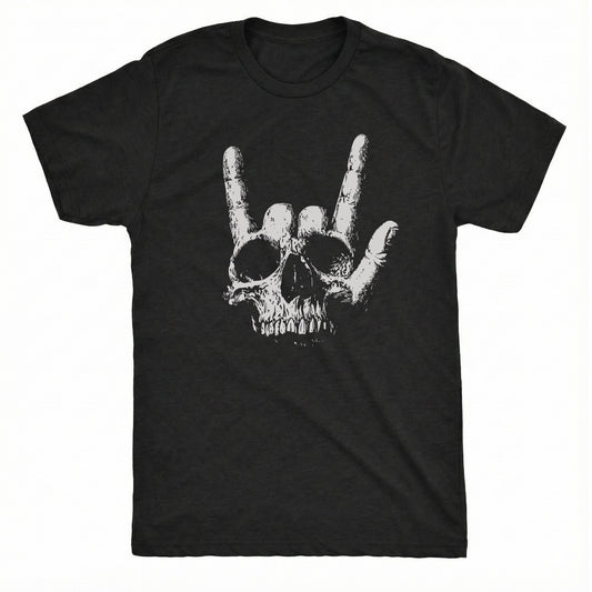 Rock Skull Tee Black Mockup