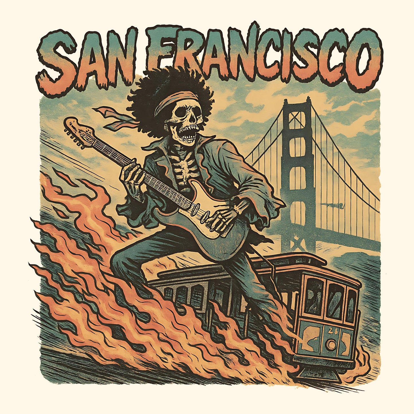 San Francisco Tour T-Shirt Design Closeup